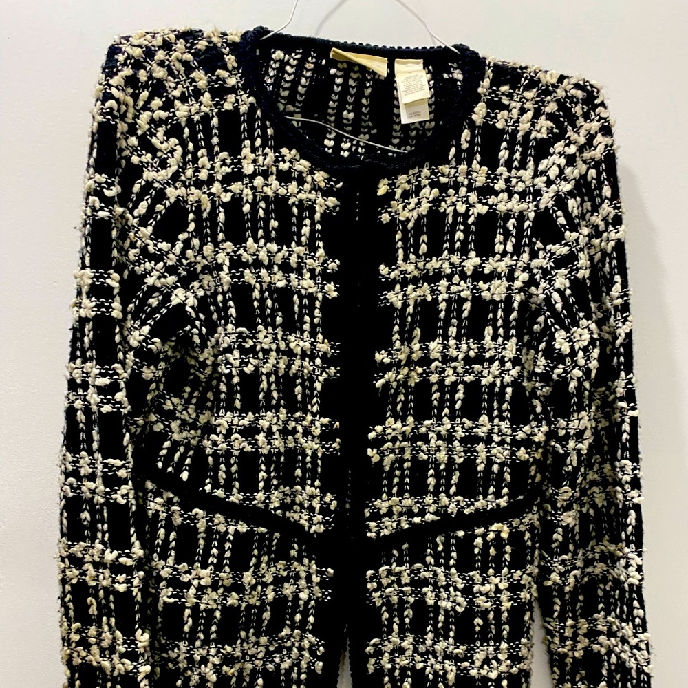 Liz Claiborne black and white womens cardigan